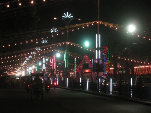 A Bazaar Decorated For Deepawali 